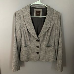 The Limited Collection Cropped Blazer — Grey/Black, Size 4